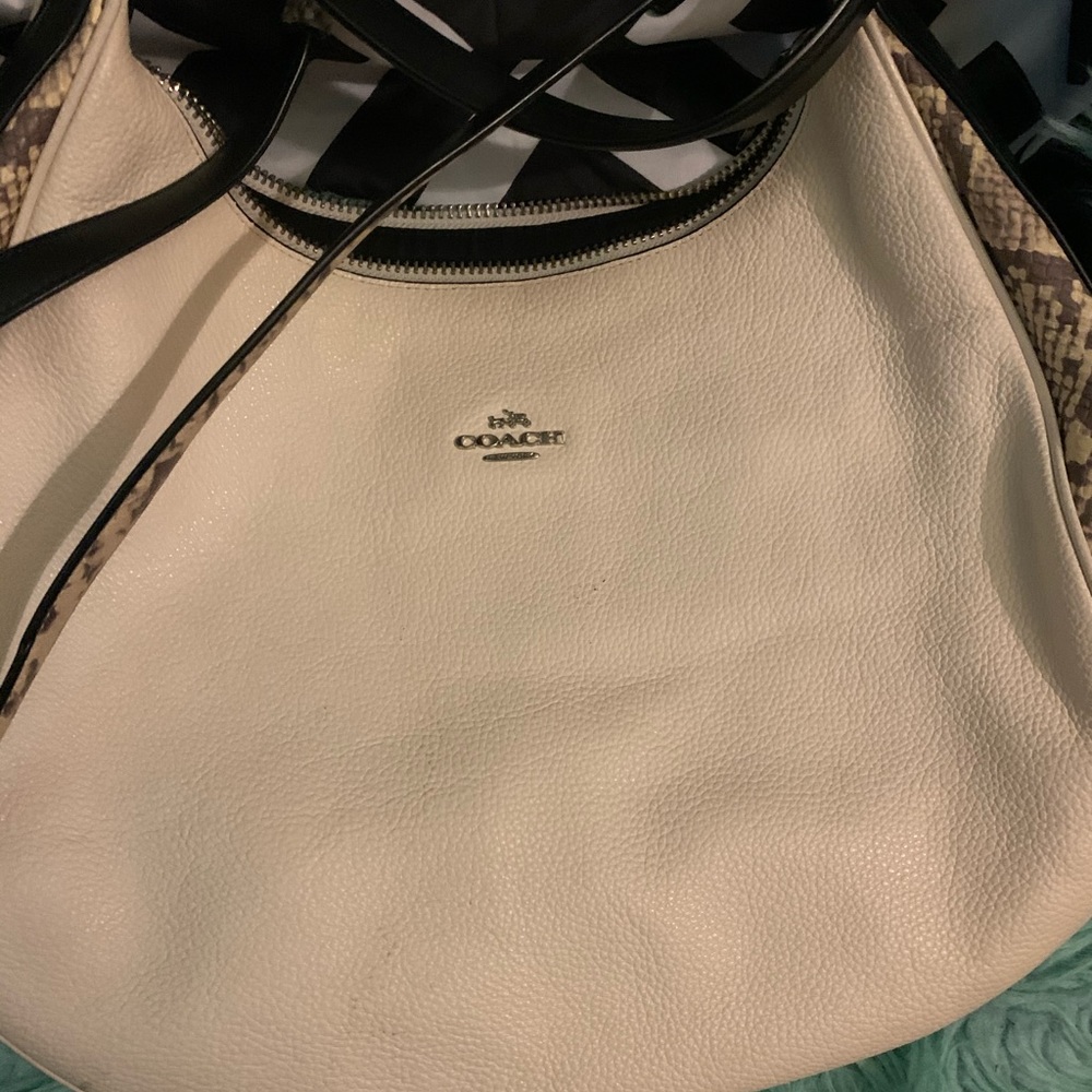 Coach Hobo Bag Mint Black White Snake - Picture 8 of 11